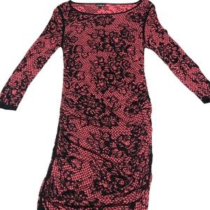 Express three quarter sleeve ruched dress